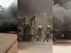 Viral video of youths stealing bags of cement from a burning truck in Benue state spark reactions (WATCH)