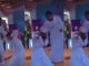 Video of pastor casting out the d€mon in his female member's body with broom sparks reaction online (VIDEO)