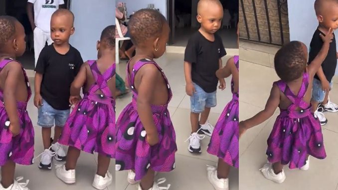 Young Boy's Adorable Reaction To Meeting Identical Twins For The First Time Goes Viral (VIDEO)