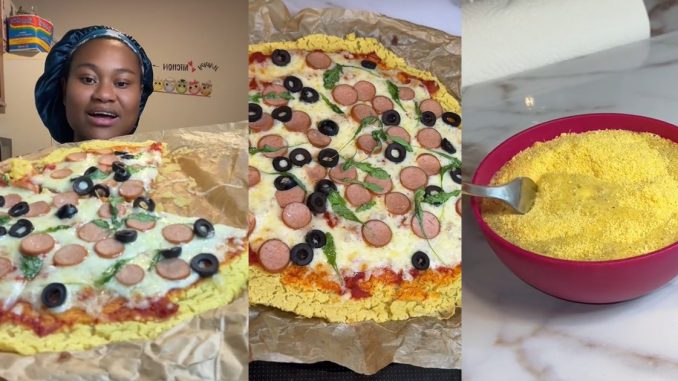 "Garri pizza" - Chef Stirs Reactions After Making A Delicious Pizza With Yellow Garri