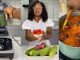 Lady makes tomato 'powerless' as she prepares a large pot of cucumber stew (VIDEO)