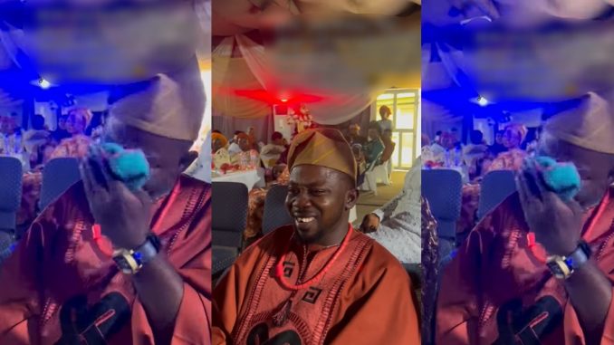 Emotional moment Nigerian man bre@ks down in tears as his younger sister ties the knot (VIDEO)