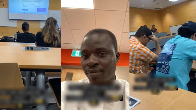 "How I wan take pass this course?" – Nigerian man in diaspora lamǝnts over his inability to comprehend his Caucasian lecturer's accent  (VIDEO)