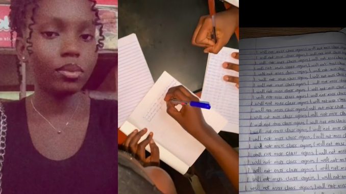 Lecturer Makes Absent Students Write "I will never miss class again" In 40 Leaf Note As Punishment (VIDEO)