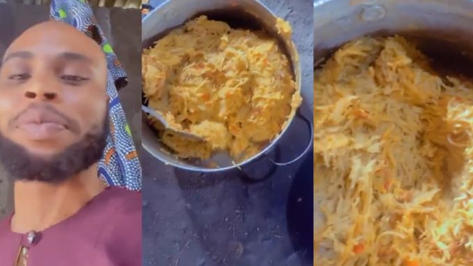 Netizens Stúnned As Man Shares Video Of Friend's Unique Spaghetti Dish (VIDEO)