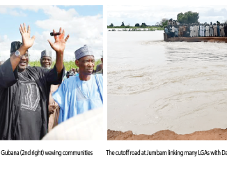 Yobe Deputy Governor Assesses Road Washed Away By Flood