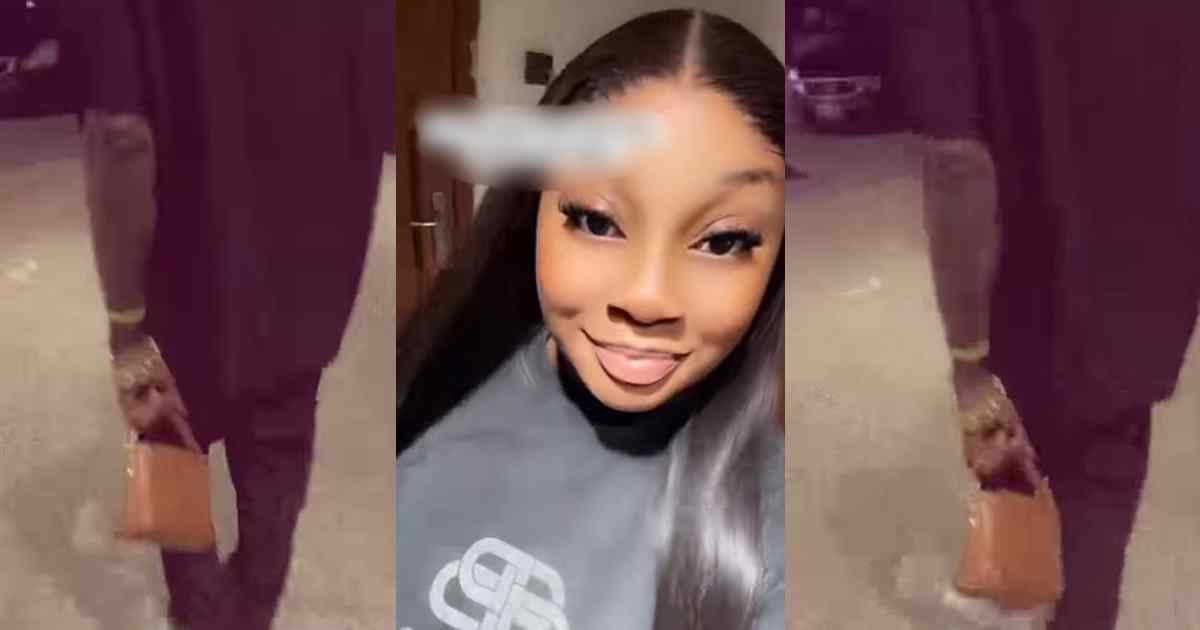 "No man can carry his girlfriend's bag" – Nigerian lady showcases boyfriend's bag-carrying gesture (WATCH)