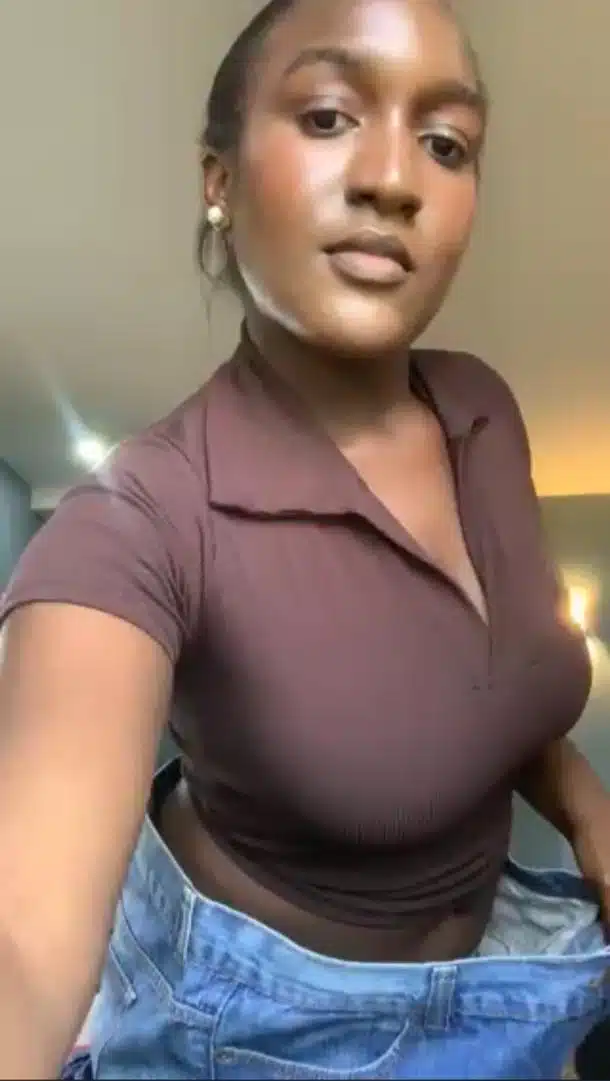 Lady laments patronizing online vendor as she receives oversized jeans