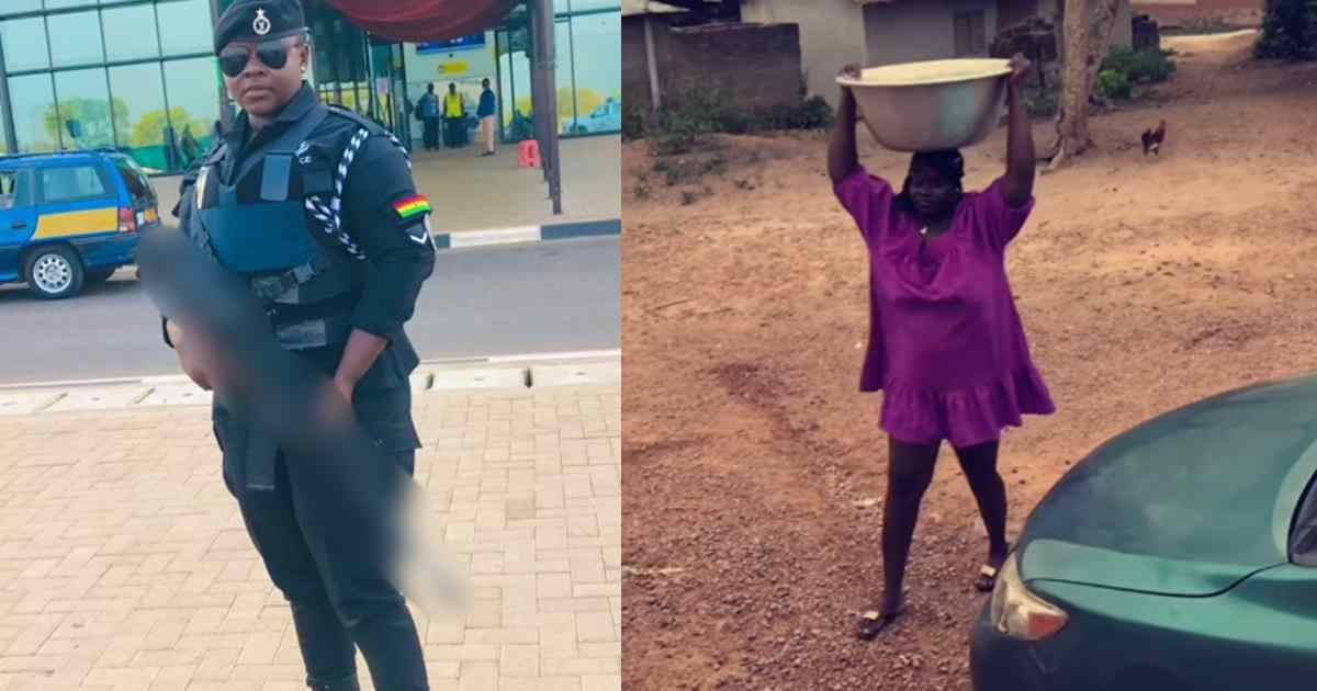 "Your family has no regard for your profession at home" – Police officer engages in household chores, despite high-ranking position (WATCH)