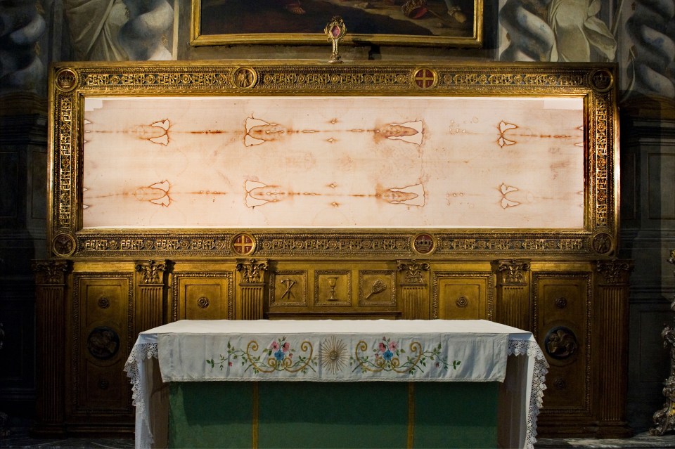 The Shroud in the Cathedral of San Giovanni Battista in Turin, Italy