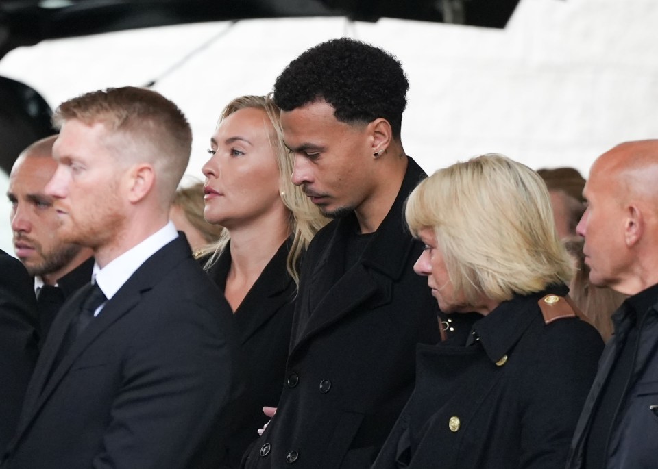 Former Spurs star Dele Alli was among the mourners at his funeral on Wednesday