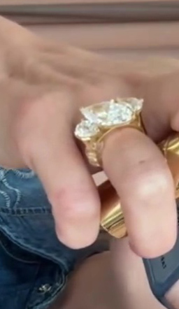 A close up of Georgia Toffolo's engagement ring