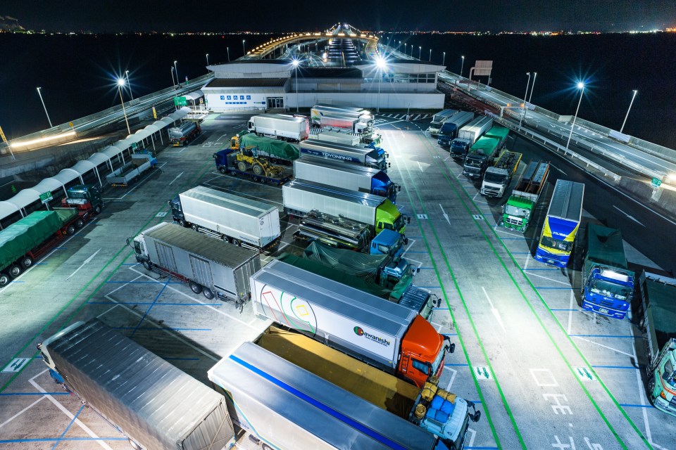 Umihotaru is an artificial island in the Tokyo Bay, housing a floating car park