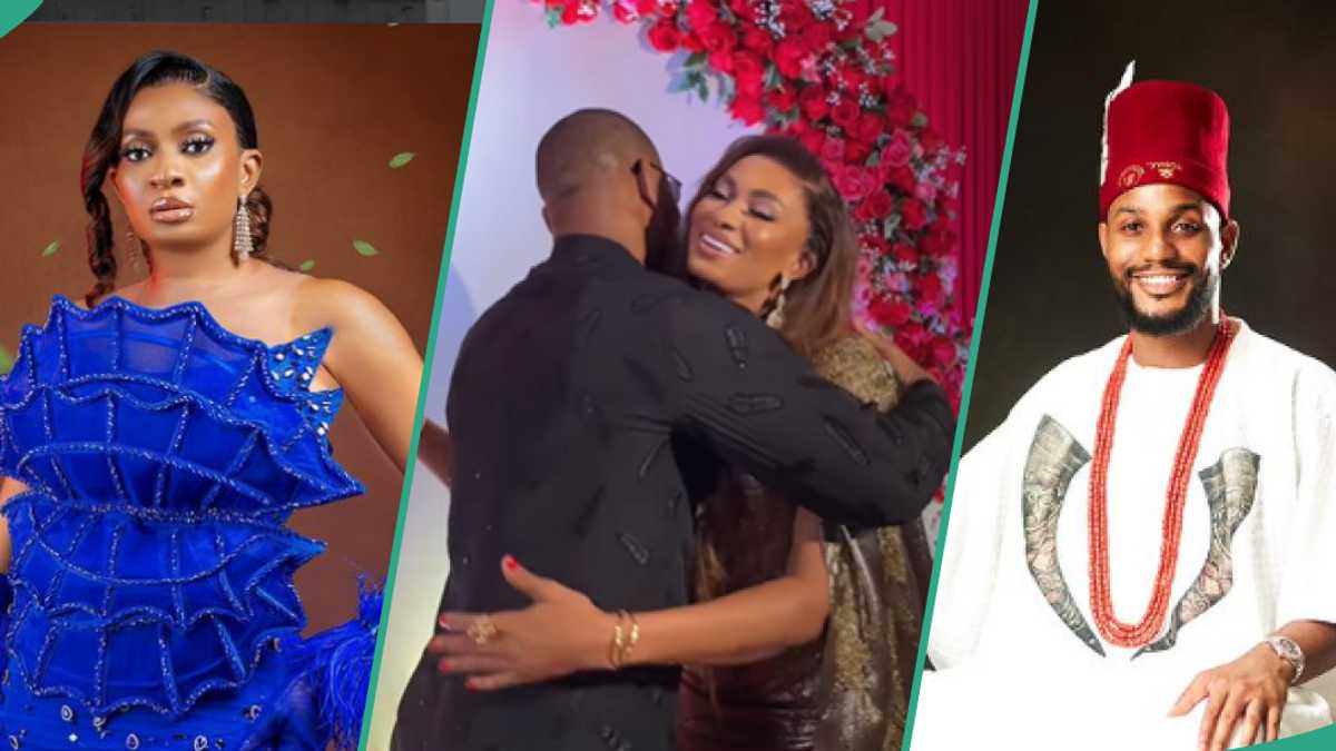 Alexx Ekubo enchanted as he passionately hugs May Edochie multiple times at event, video trends