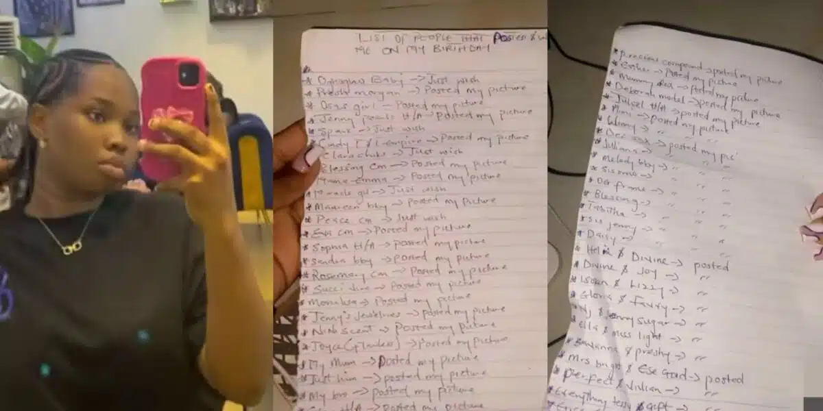 Lady releases list of those who posted, wished her well on birthday, slams friends who didn't