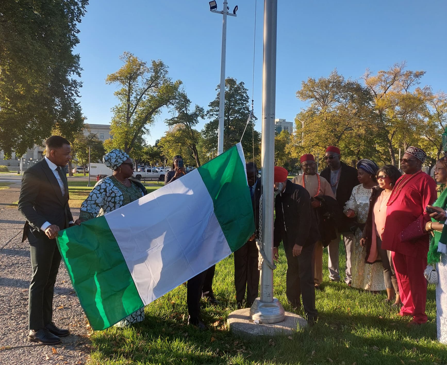 Nigerian Flag Hoisted At Manitoba Legislature After More Than 6 Decades