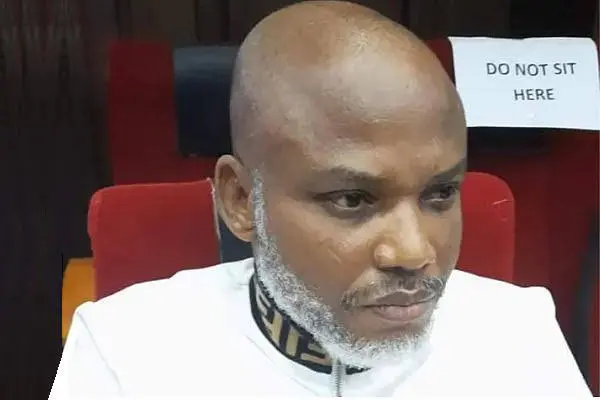 Push Nigerian govt to release Nnamdi Kanu, my son in pains – Wife begs UK