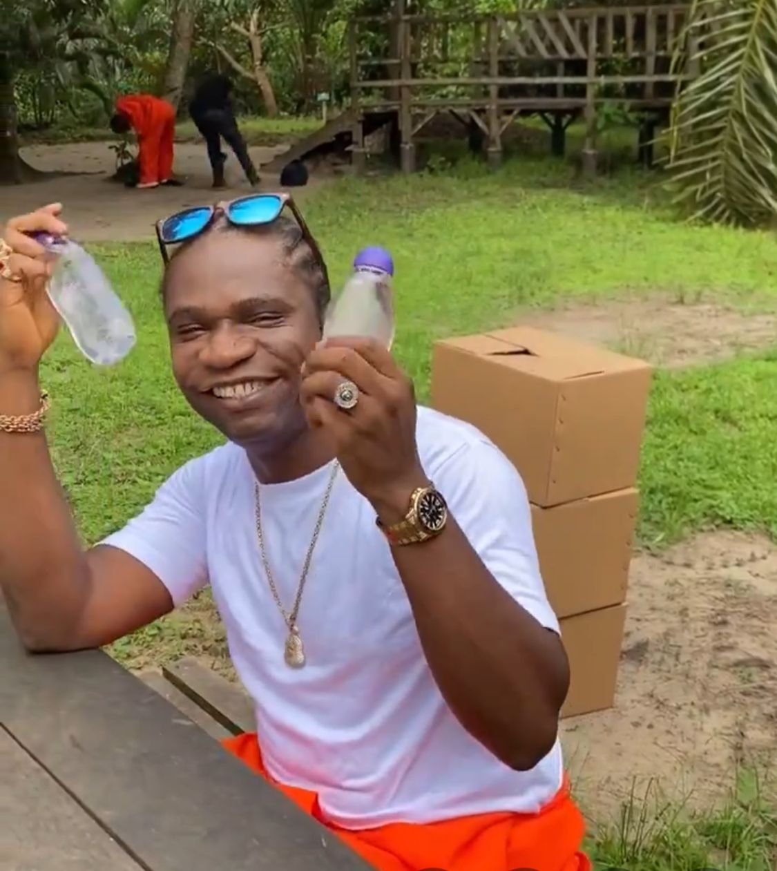 Speed Darlington purchases cartons of 'baby oil', shoots diss track