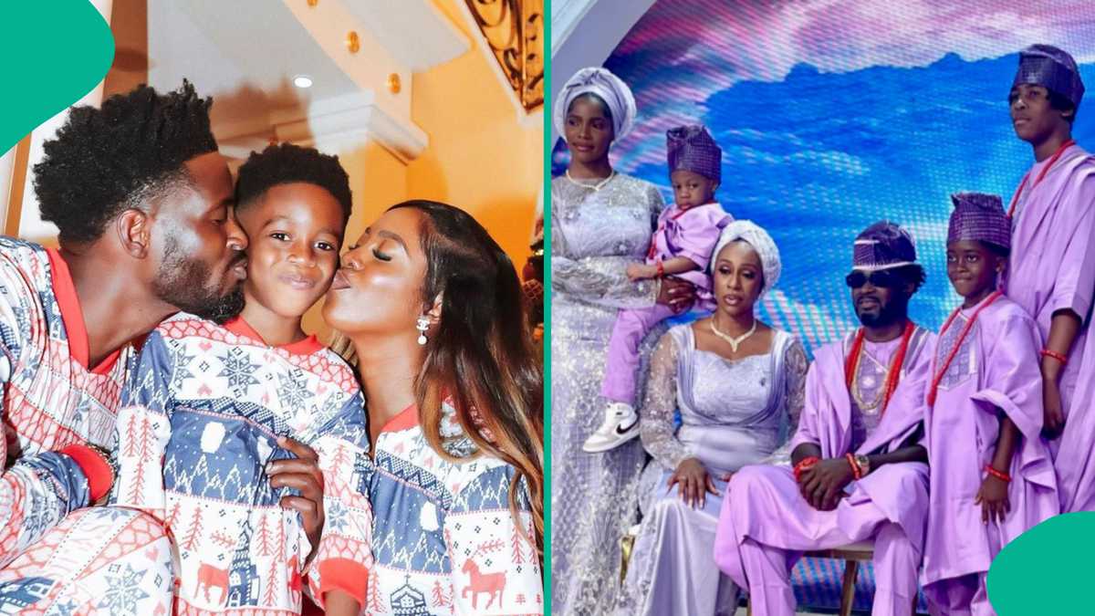 Tiwa Savage's Son Jamil Attends Grandma's Burial With Dad, Partner, & Their kids in Matching Attires