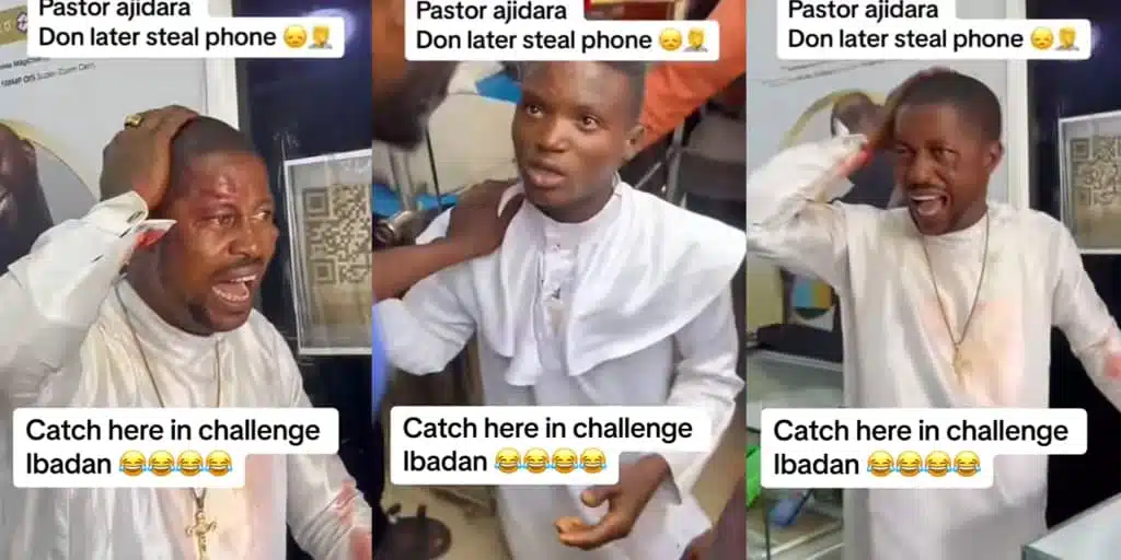 Two Ibadan pastors publicly disgraced in viral video over alleged phone theft at Challenge