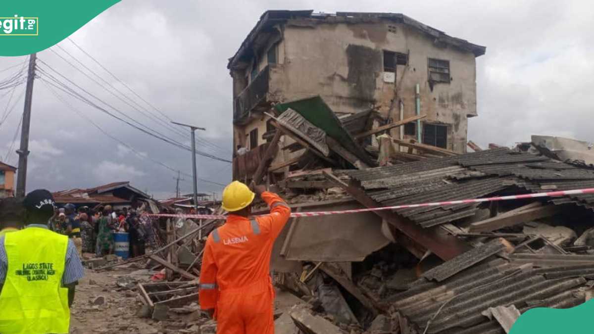 Witness Narrates How Building Collapsed In Lagos: “We Heard Sound for 30 Minutes”