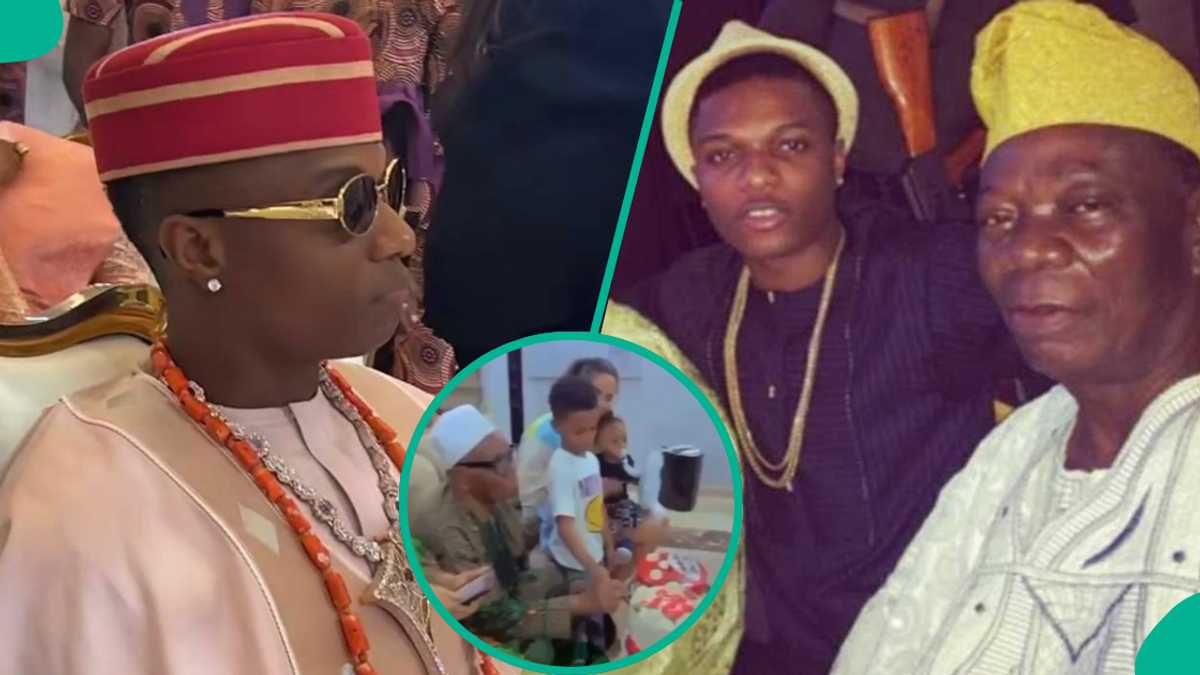 Wizkid Turns Cameraman As Jada P, Their Sons, Join Family Members at His Dad’s Parlour B’day Party