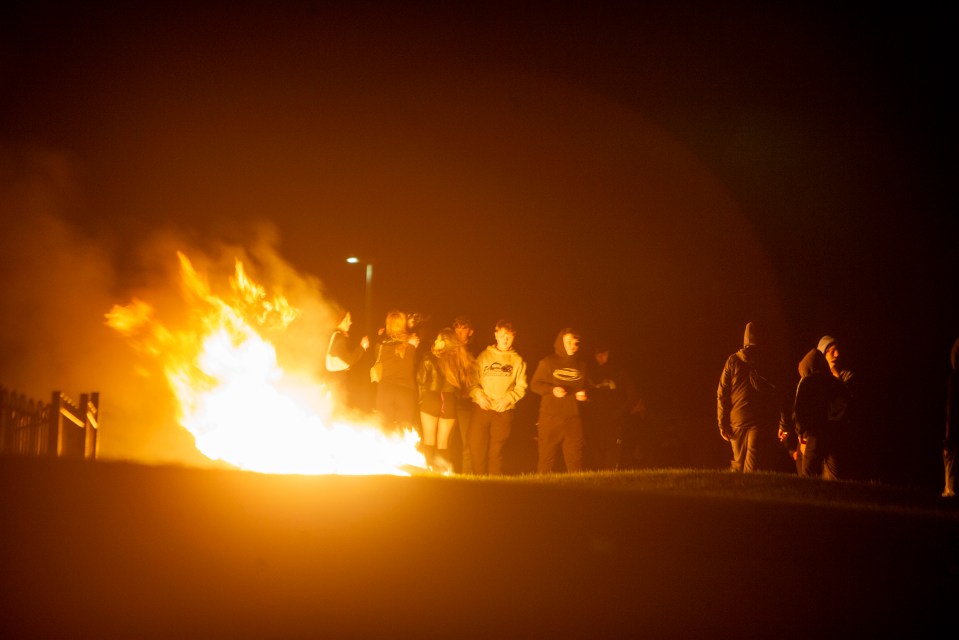 A group of youths lit a bonfire in the neighbourhood