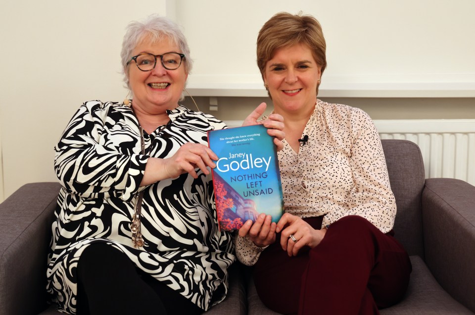 Former first minister Nicola Sturgeon and Janey Godley before an event at the Aye Write book festival at the Royal Concert Hall, Glasgow.