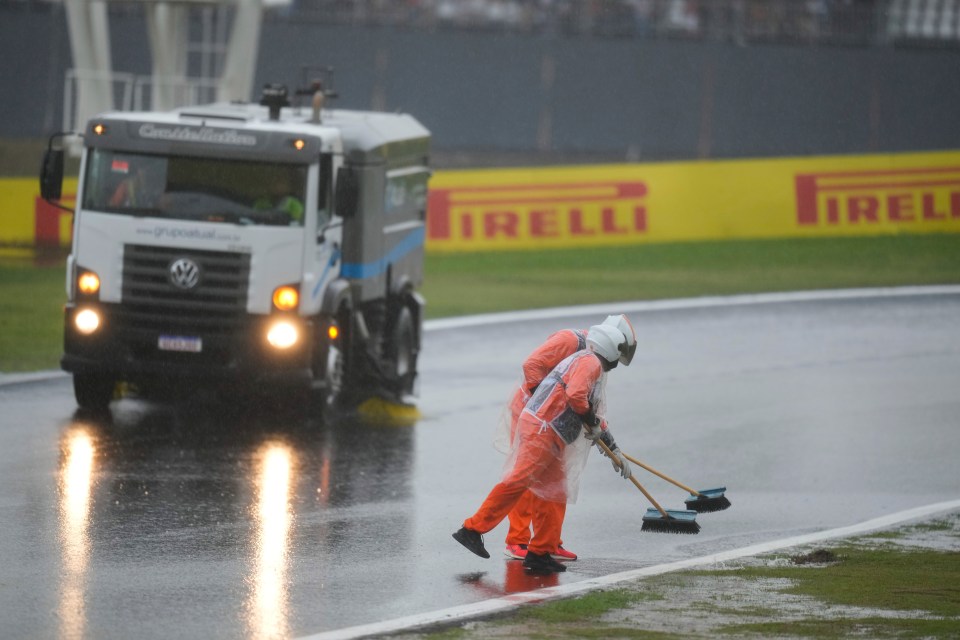 Marshals attempted to clear the track but the FIA has since cancelled racing