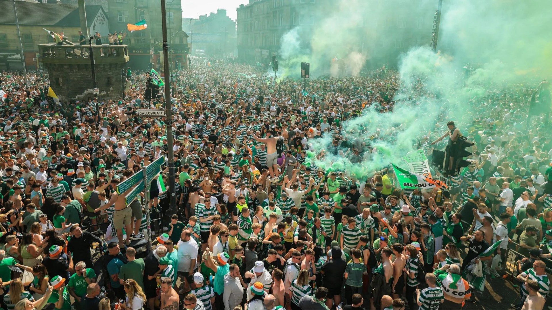 Damage costs from Celtic fans' Trongate title party revealed as Glasgow City Council says repairs still ongoing