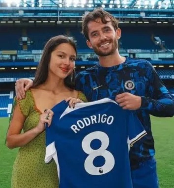 Last year Rodrigo was seen alongside Ben Chilwell as they held up a Chelsea jersey