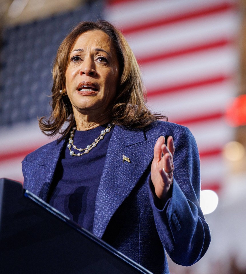 Kamala Harris had a wafer-thin poll lead on the eve of voting as she hammered the crucial swing state of Pennsylvania yesterday