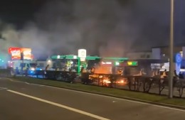 Fireworks are fired towards Petrol Station in Sighthill