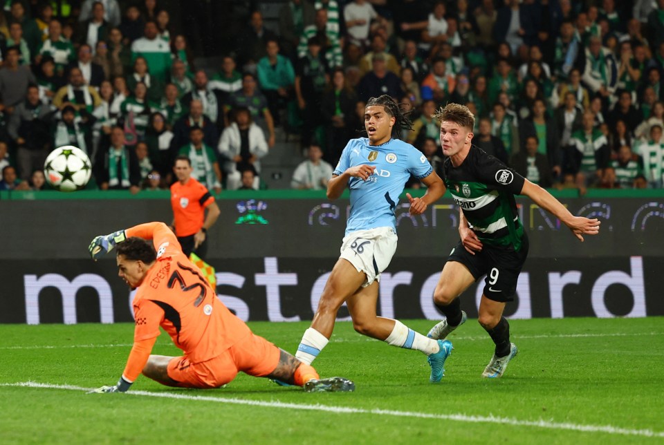 Goal machine Viktor Gyokeres was on the scoresheet again with a clever finish over Ederson