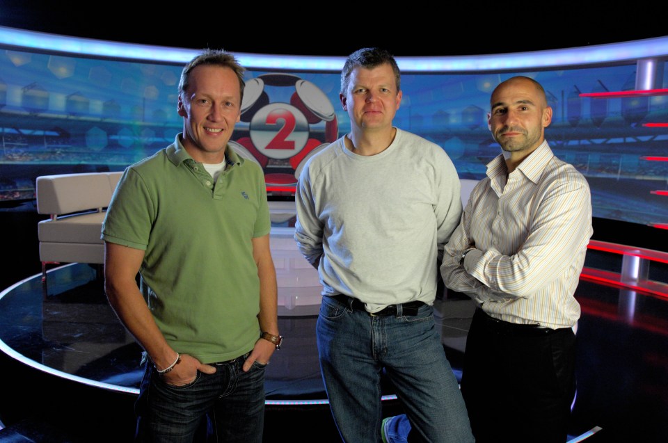 Adrian on Match of the Day 2 with Lee Dixon and Gavin Peacock.