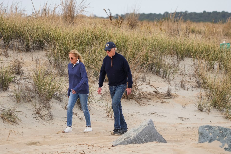 Dr. Jill Biden was quick to grab the president as he tried to catch his footing, narrowly avoiding a fall