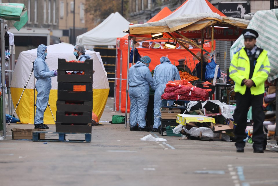 A man was killed and two others were taken to hospital after a stabbing rampage