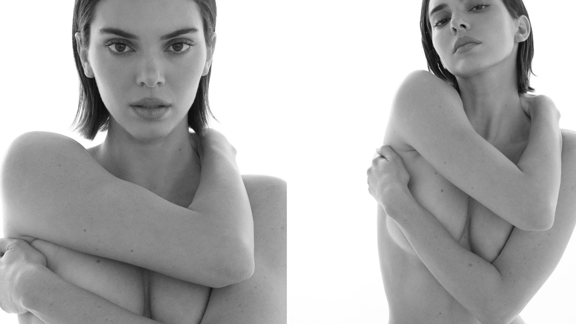 Kendall Jenner looks stunning as she strips topless and shows off new short haircut