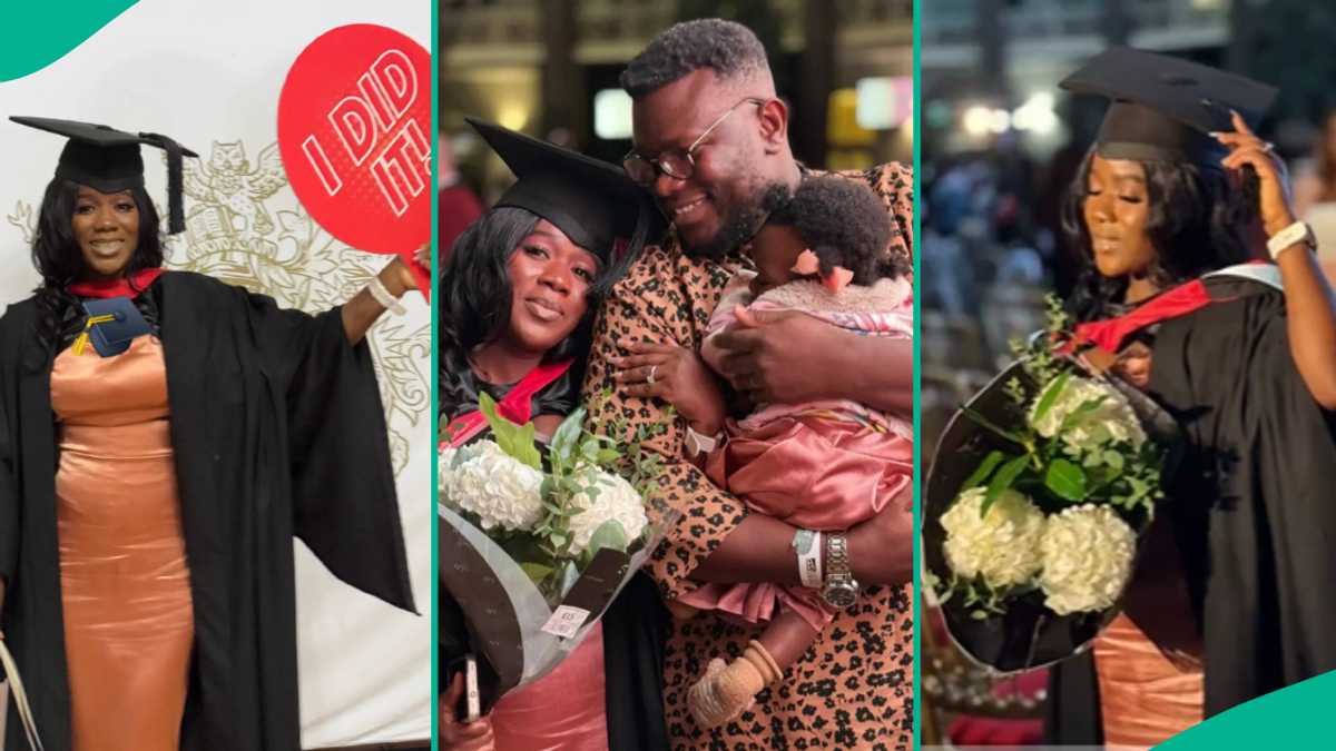 Nigerian Mum Bags First Class From University of Derby in UK, Hails Her Husband as Video Trends