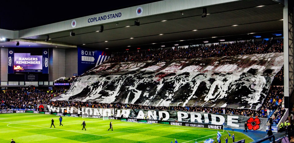 The Union Bears' completed tifo for Remembrance Sunday