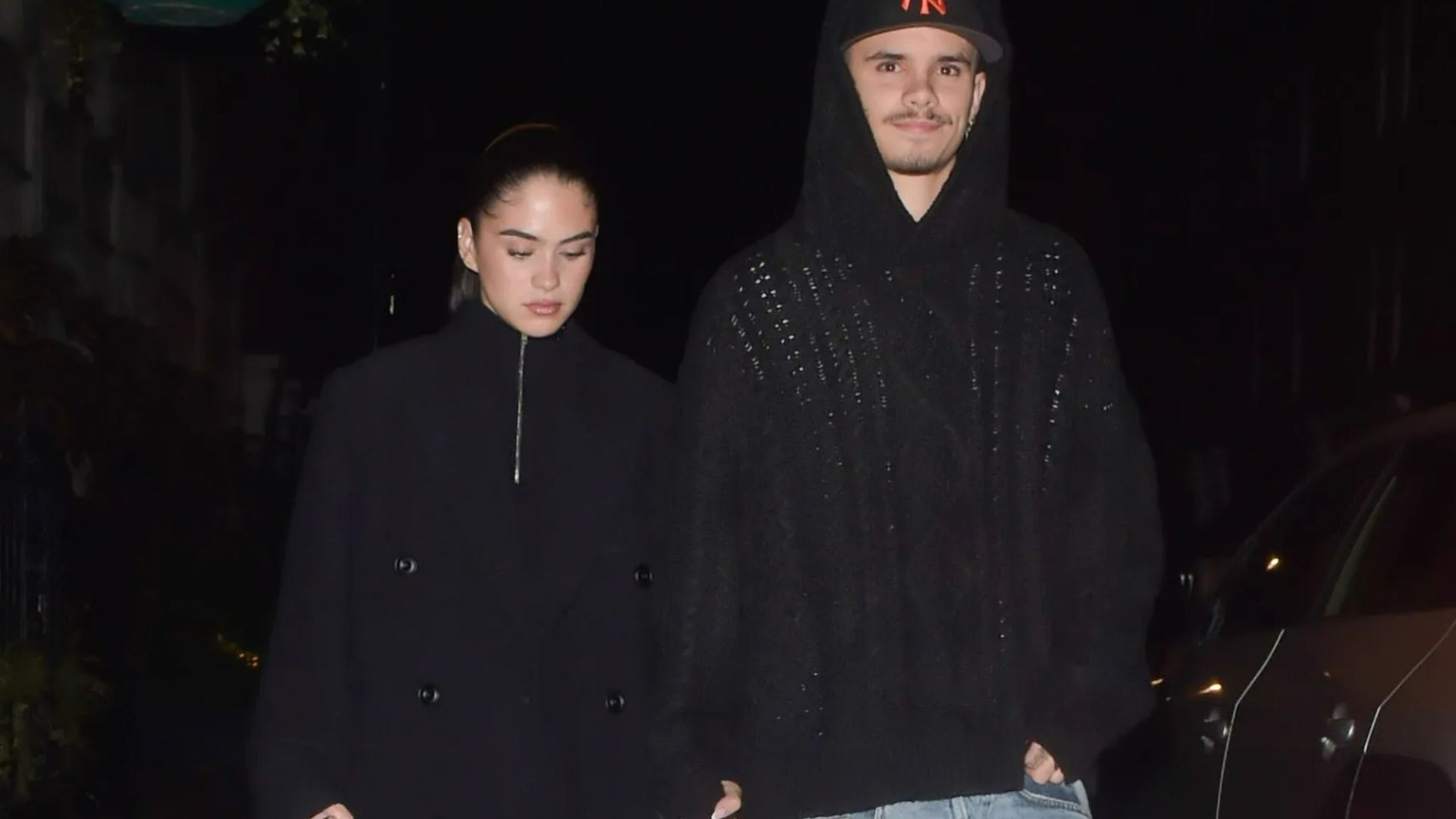 Romeo Beckham holds hands with new girlfriend Kim Turnbull on date night after confirming relationship