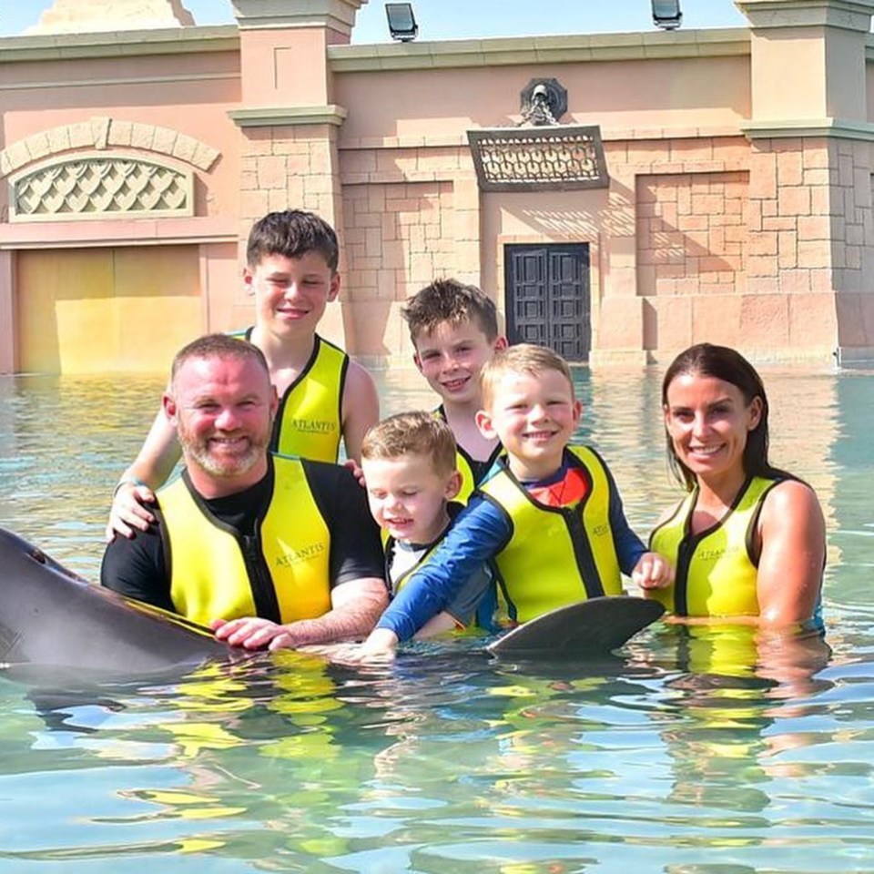 Coleen and Wayne Rooney with their four children