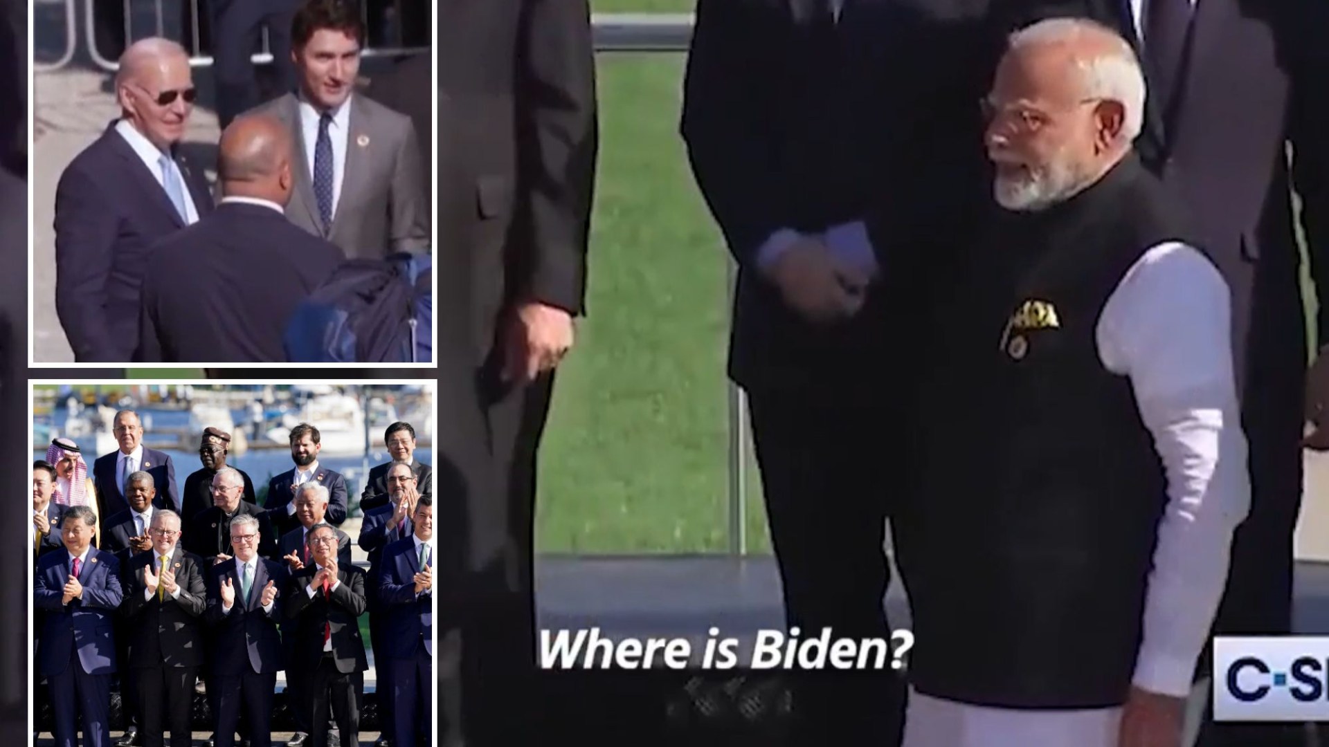 Awkward moment bungling Biden is spotted wandering behind a TREE as he misses G20 leaders’ classic group photo