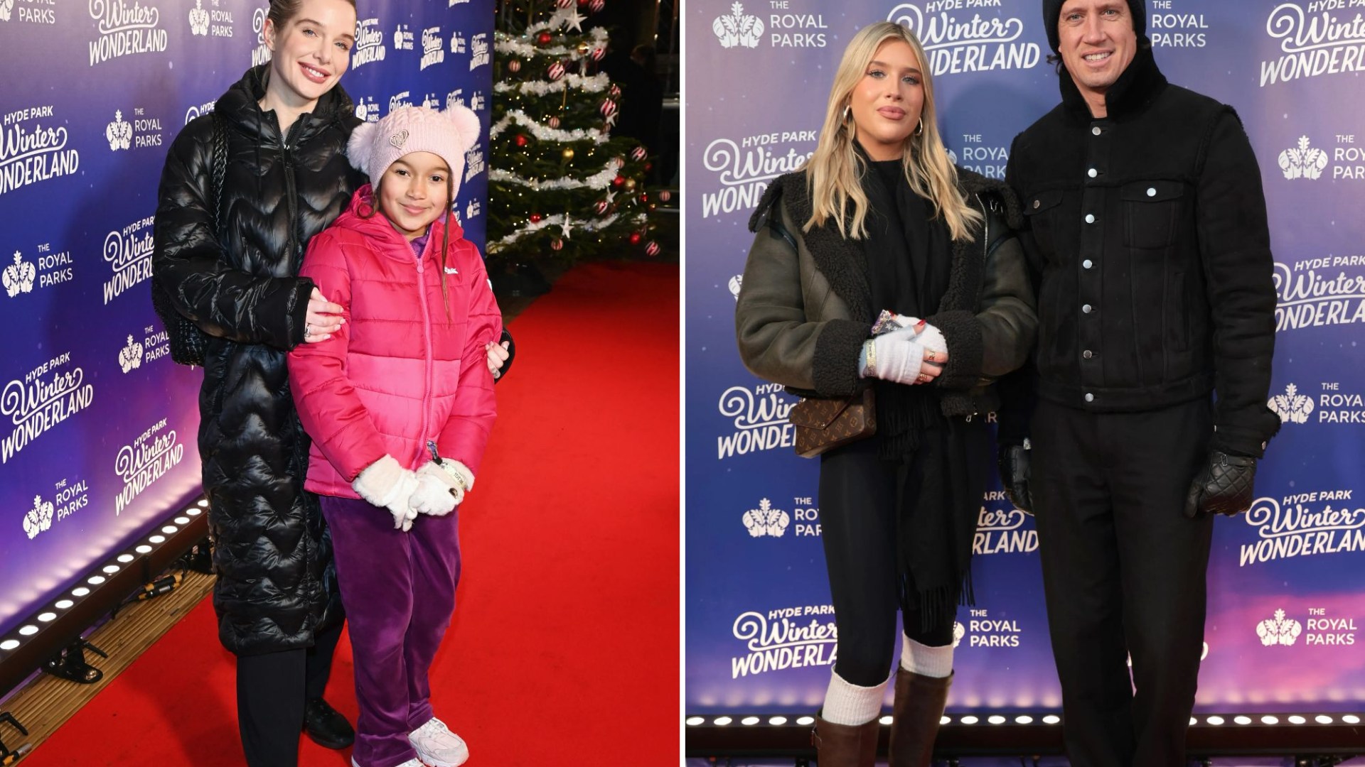 Helen Flanagan, Vernon Kay and Stacey Solomon spotted at Winter Wonderland with their kids as stars wrap up warm