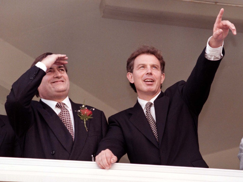 Prescott at the Brighton races with his boss Tony Blair in 1995