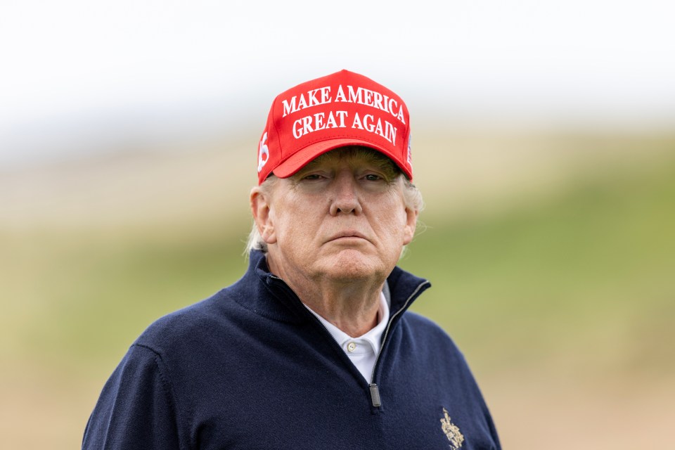 Former U.S. President Donald Trump during a round of golf at Turnberry