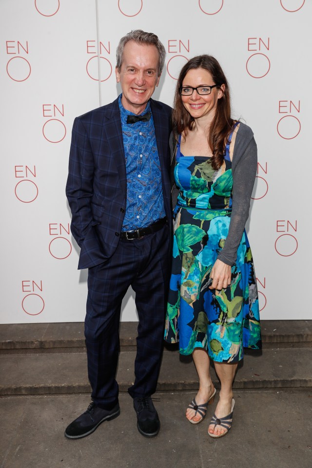 Frank at a gala with partner Cath Mason – mum to their son Buzz – in 2018