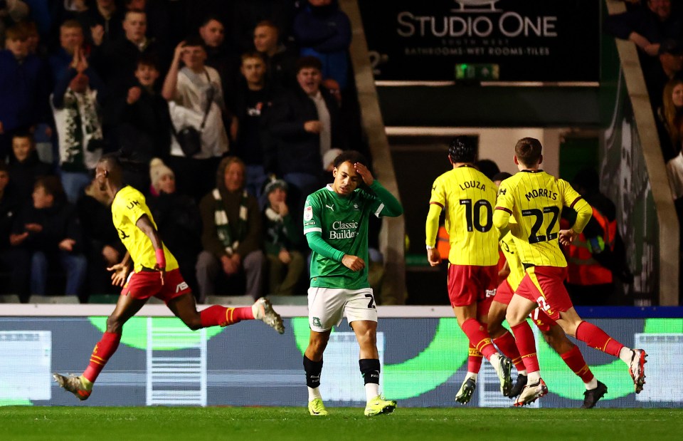 But Watford fans didn't celebrate the goal for nearly six seconds after the ball had hit the back of the net