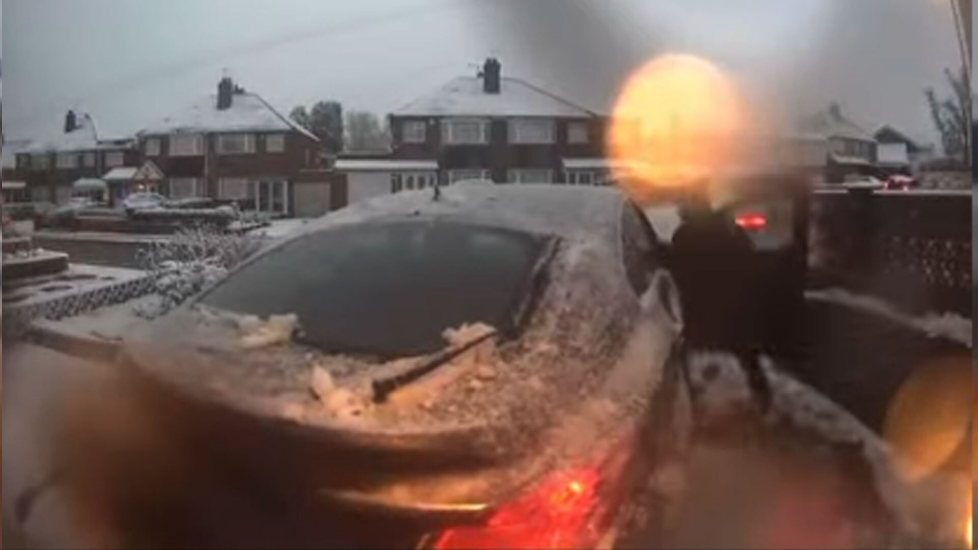 Shocking moment crooks launch brazen bid to steal TWO cars defrosting on driveway in broad daylight