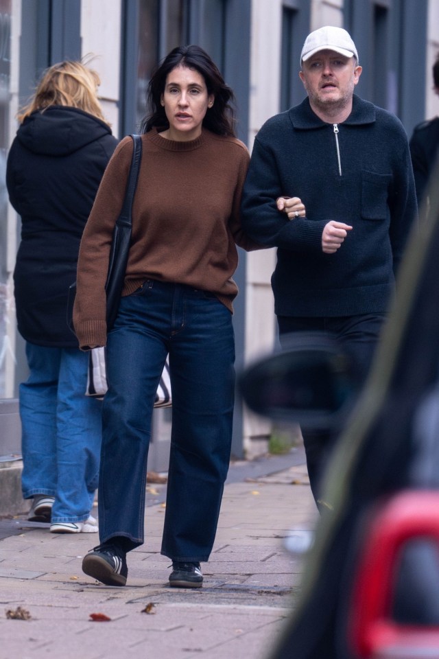 The 47-year-old was seen strolling in west London with his wife Patricia